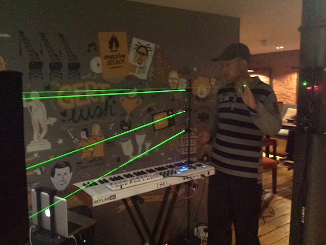 Photo, Laser drumming at YHA Bristol UK